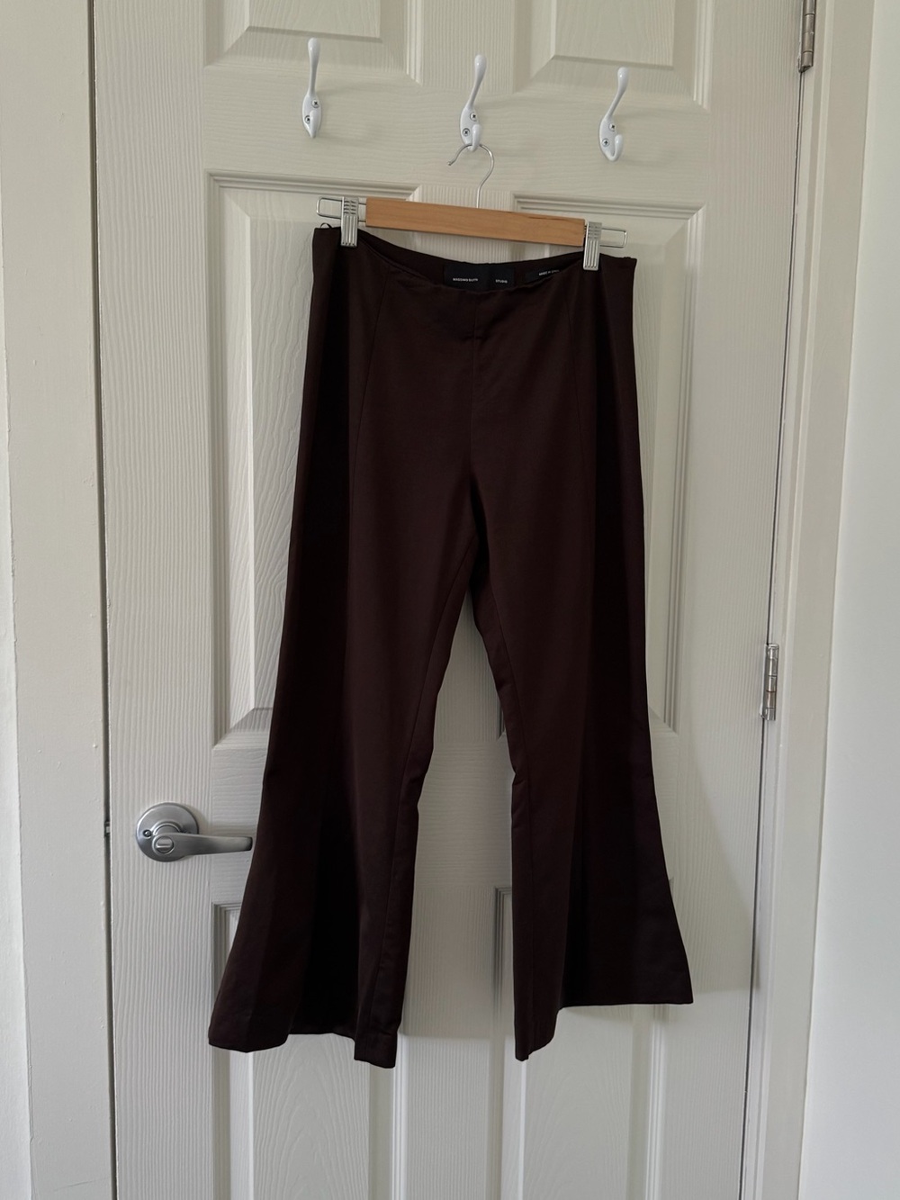 Massimo Dutti Chocolate Brown Flared Trousers